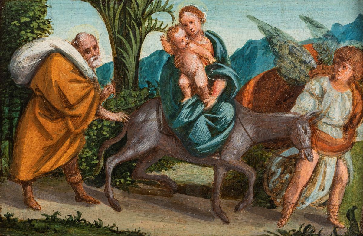 Scuola Piemontese, Seconda Metà del Secolo XVI - Natività, Adorazione dei Magi e Fuga in Egitto