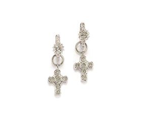 Orecchini in oro bianco 18k e diamanti