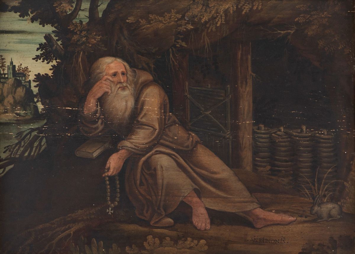 Scuola Dell'italia Settentrionale, Fine Secolo XVI - Inizi Secolo XVII - Paesaggio con Padre Erem...