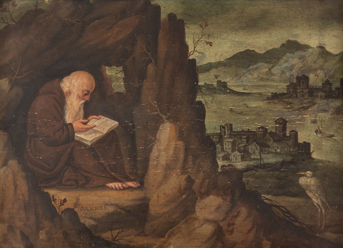 Scuola Dell'italia Settentrionale, Fine Secolo XVI - Inizi Secolo XVII - Paesaggio con Padre Erem...