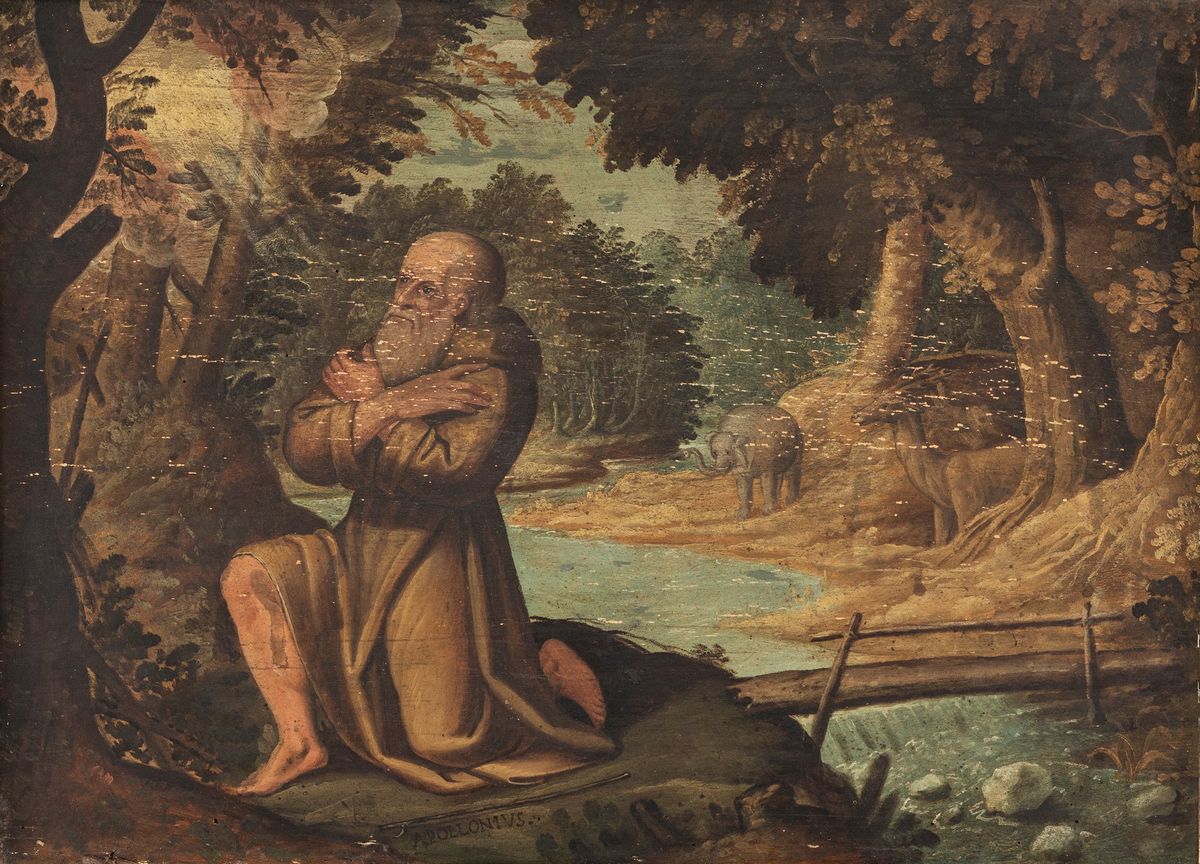 Scuola Dell'italia Settentrionale, Fine Secolo XVI - Inizi Secolo XVII - Paesaggio con Padre Erem...