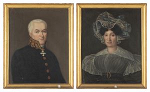 Portrait of a gentleman and Portrait of a gentlewoman, half-length (en pendant)