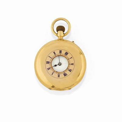 Orologio da tasca, oro giallo 18K con quadrante in smalto