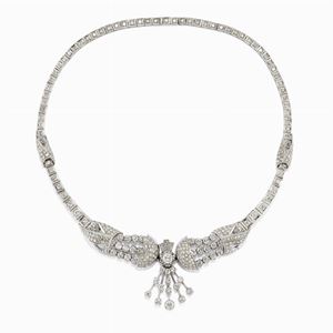 Collana in platino e diamanti, 1950 - 1960 circa