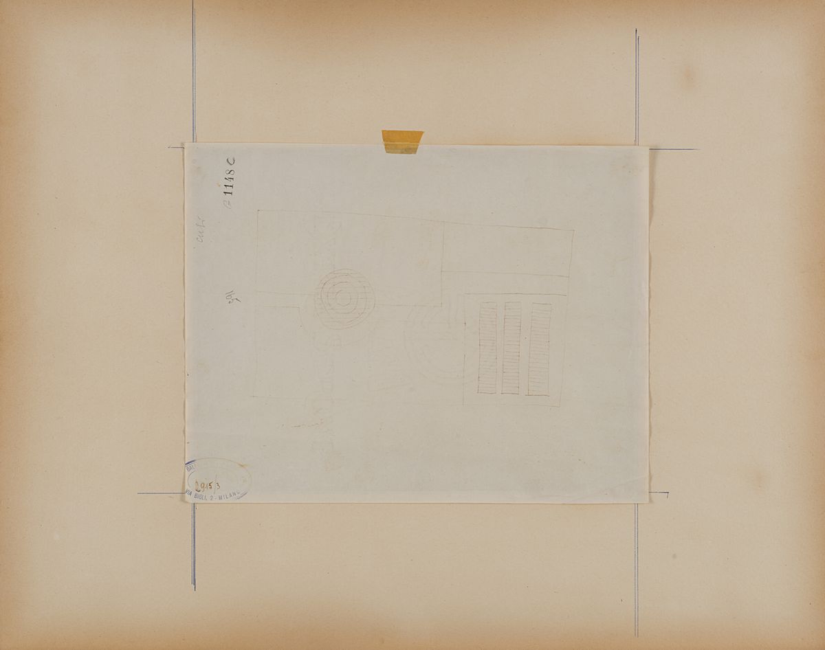 Lucio Fontana - Composizione astratta, inchiostro su carta