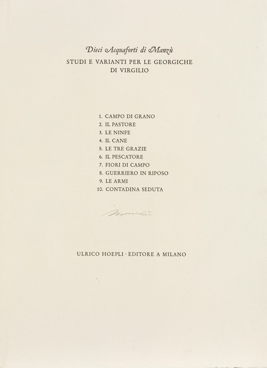 Giacomo Manzù - Studi e Varianti per le Georgiche di Virgilio