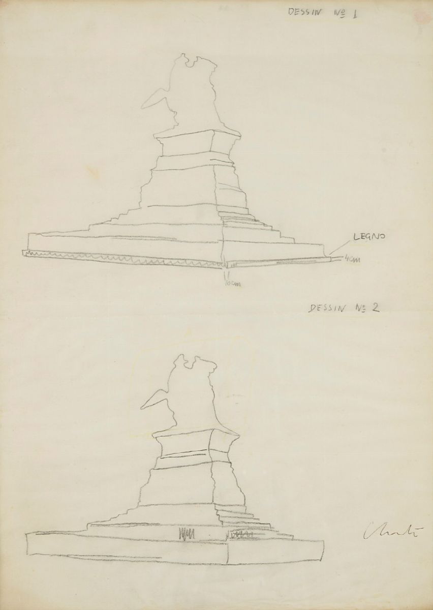 Christo e Jeanne Claude - Christo, Disegni 1-2 e 3-4, grafite su carta
