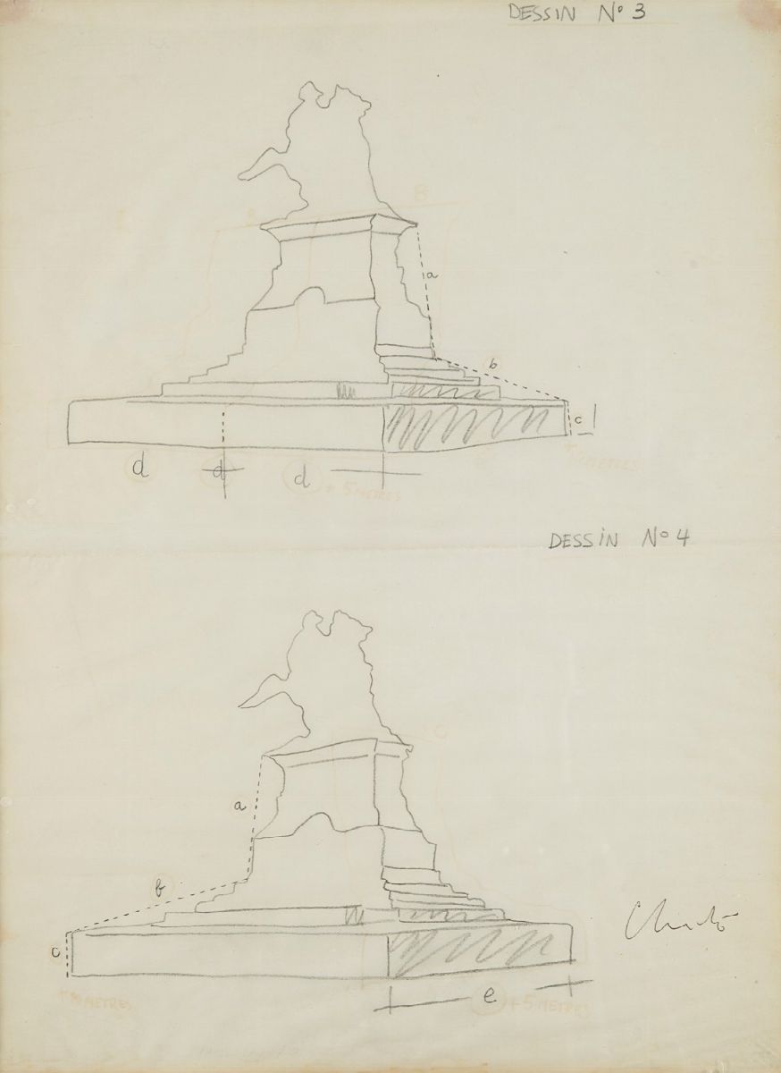 Christo e Jeanne Claude - Christo, Disegni 1-2 e 3-4, grafite su carta