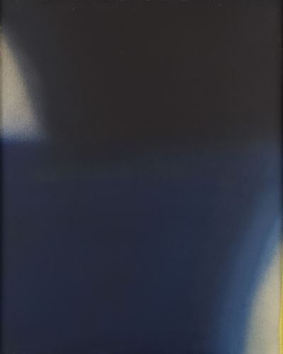 Autocromie blu/nere, olio su tela, 100x80 cm, 1973