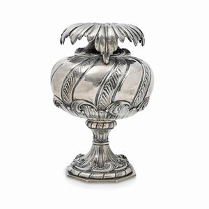 A silver vase