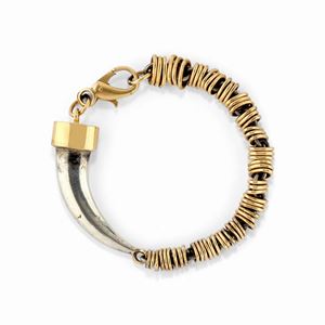 A 18K gold and silver bracelet