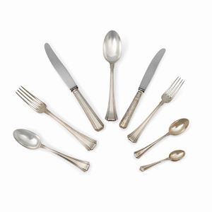 A silver service set