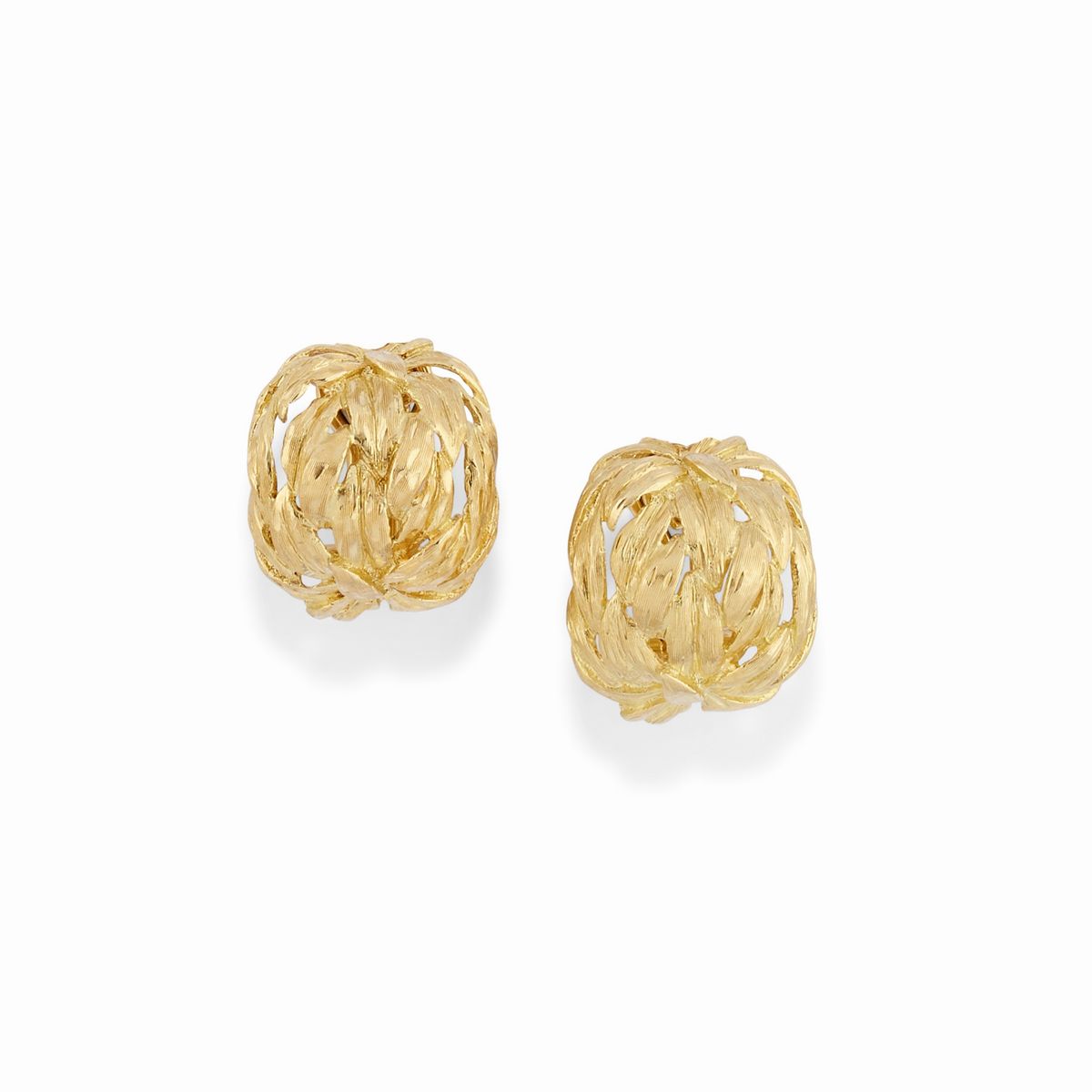 Demi-parure, collana a girocollo e orecchini a clip in oro giallo 18K