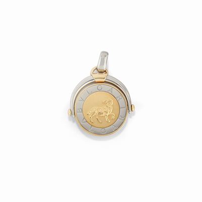 Pendente in Oro Giallo 18k e Acciaio, Collezione Bulgari-bulgari