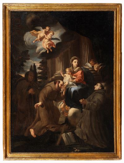 San Francesco e Sant'antonio da Padova in Adorazione della Madonna con Bambino