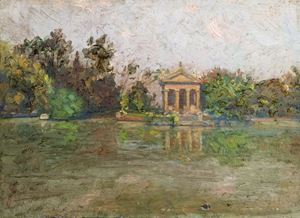 Rome, the small lake of Villa Borghese