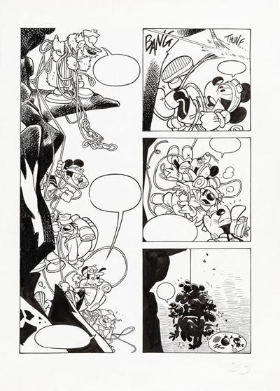 Topolino e il passaggio al Tor Korgat, matita e china su cartoncino