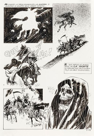 Fumetti dell‘Orrore - I Cavalieri dell‘Apocalisse, matita e china su cartoncino