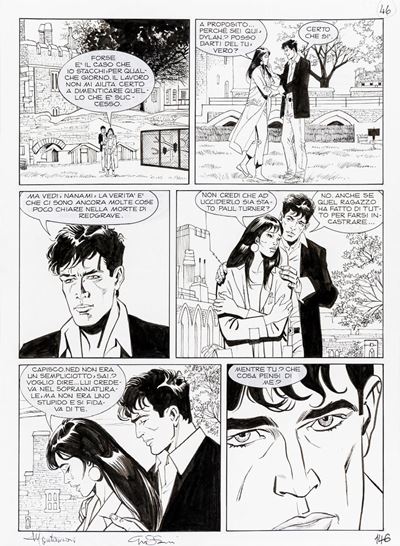 Montanari e Grassani, Dylan Dog - I sei corvi, matita e china su cartoncino