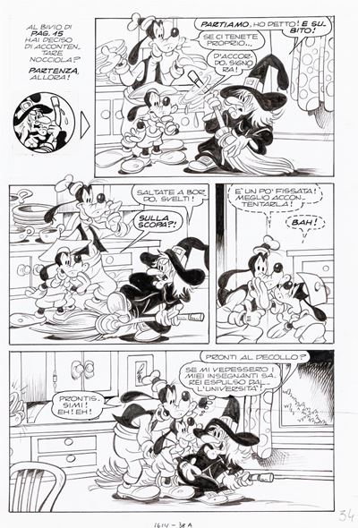 Pippo e Nocciola: sfida all'ultima magia, matita e china su cartoncino