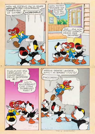 Paperinik e l'incredibile Little Gum - tempera su cartoncino e rodovetro
