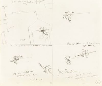 Designs On Jerry - Storyboard originale, matita su carta