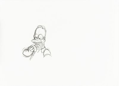 The Simpson - Sweets and Sour Marge (Homer arancia), matita su carta