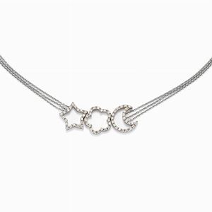 Collana in oro bianco 18k e diamanti
