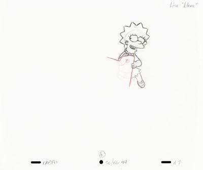 The Simpson - Scuse Me While I Miss the Sky (Lisa), matita e pastello su carta