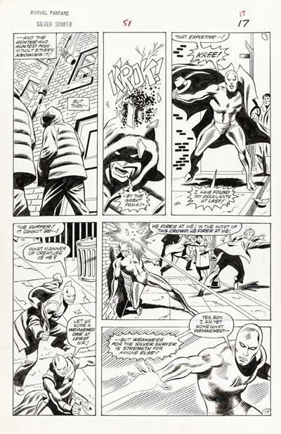 Marvel Fanfare: Silver Surfer, matita e china su cartoncino, 28 x 43 cm, 1990