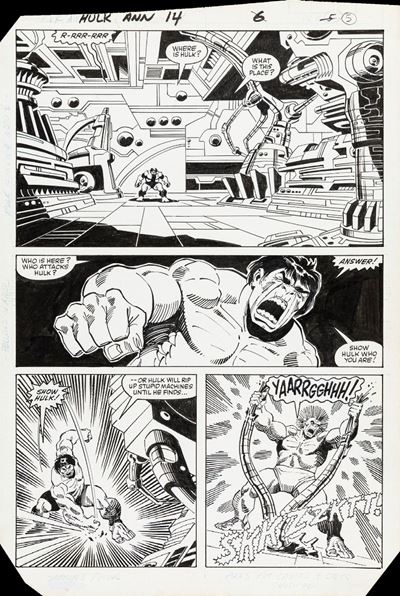 The Incredible Hulk Annual - The Weakness of the Flesh!, matita e china su cartoncino Marvel