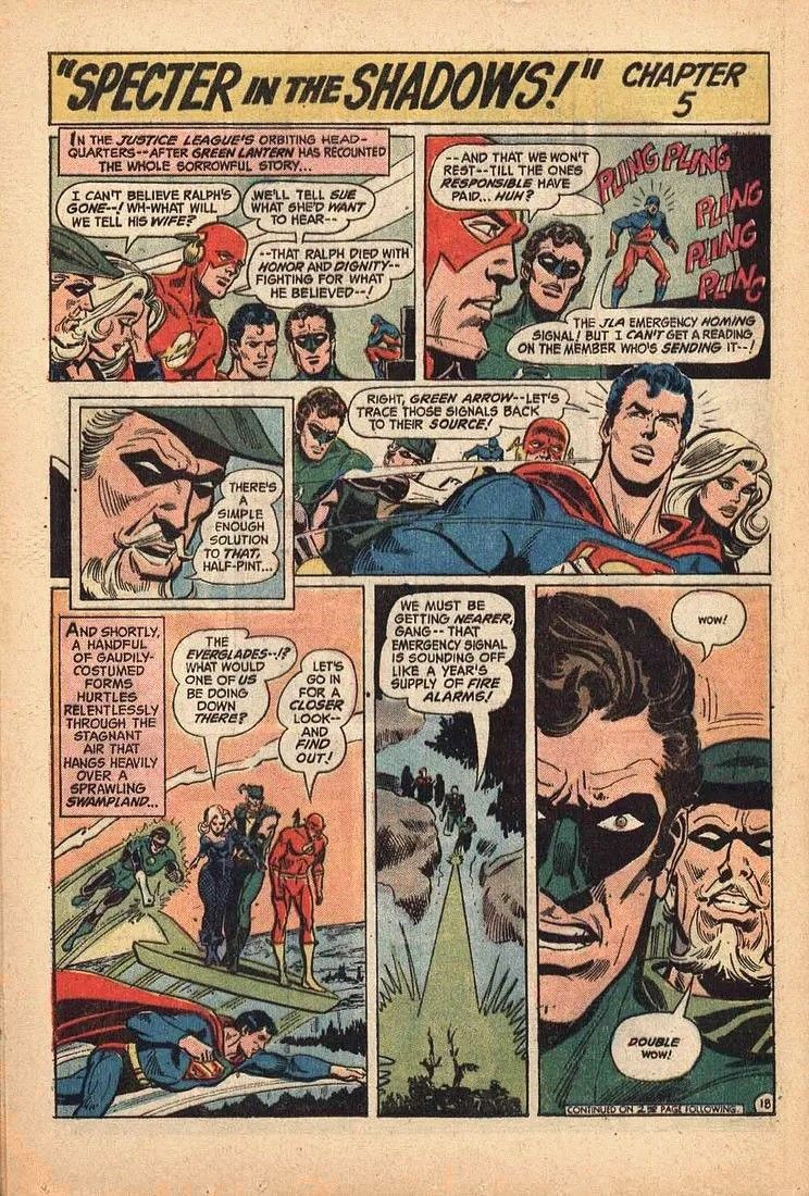 Dick Dillin - Justice League of America - Specter in the Shadows!, matita e china su cartoncino, ...