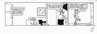 Andy Capp - Striscia giornaliera n. B8, matita e china su cartoncino