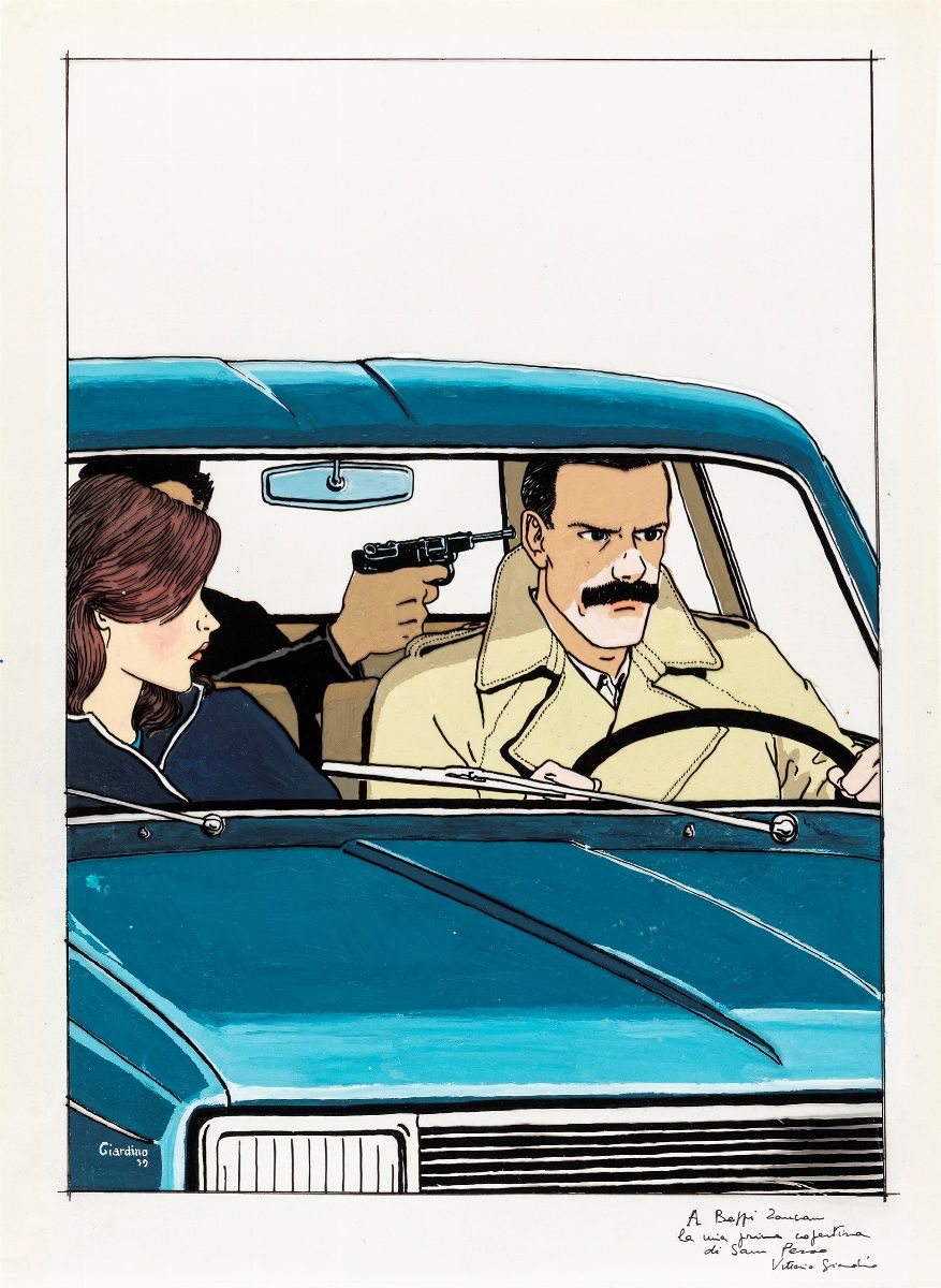 Vittorio Giardino - Sam Pezzo - Copertina per Il Mago, tempera su cartoncino, 1979