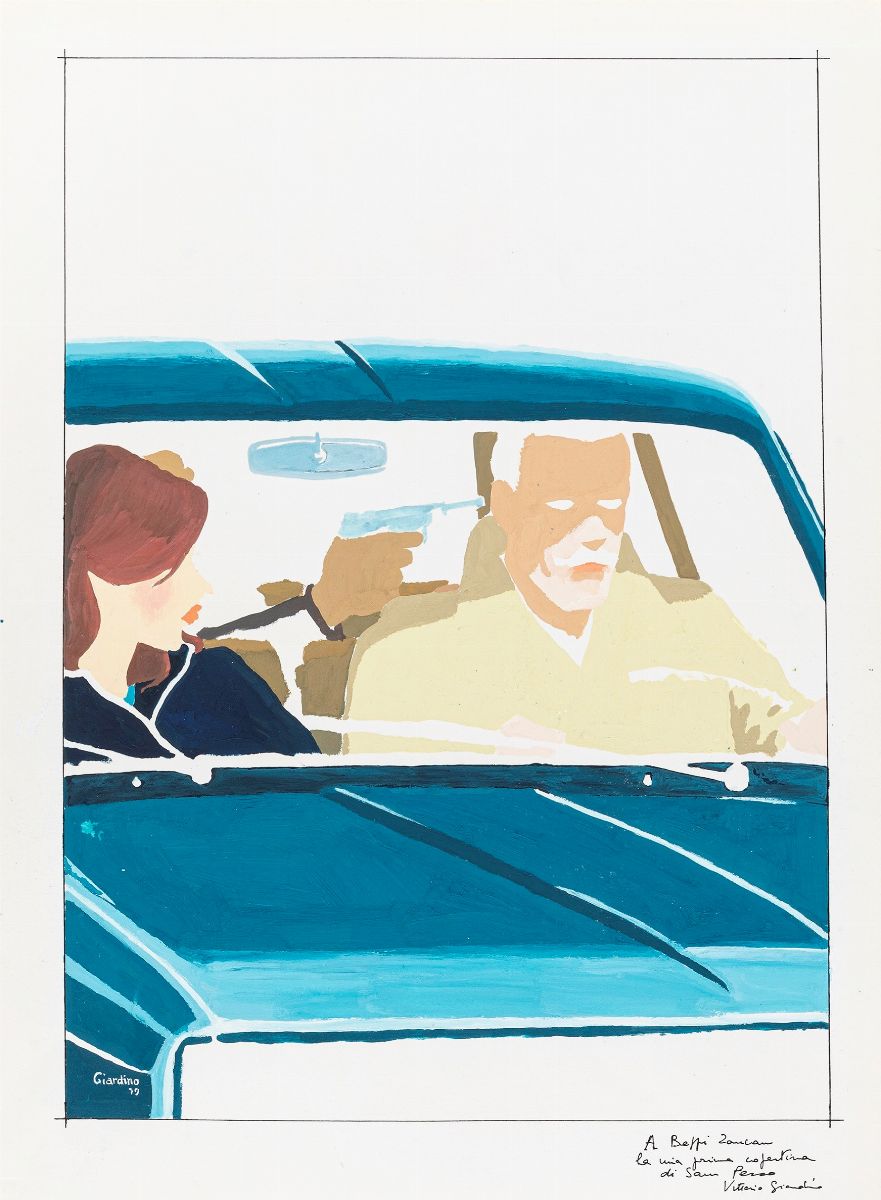 Vittorio Giardino - Sam Pezzo - Copertina per Il Mago, tempera su cartoncino, 1979