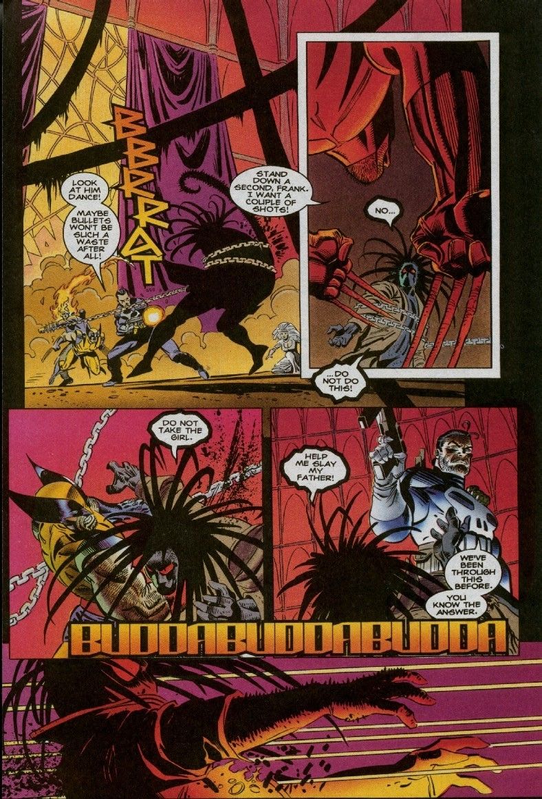 Ron Garney - Ghost Rider, Wolverine, Punisher: The Dark Design, matita e china su cartoncino Marv...