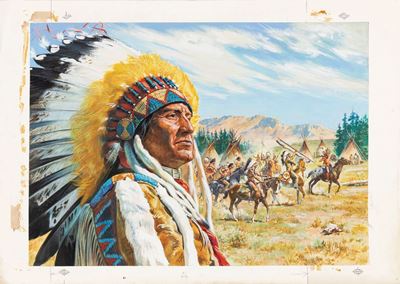 West: la vera storia degli indiani, tempera su cartone