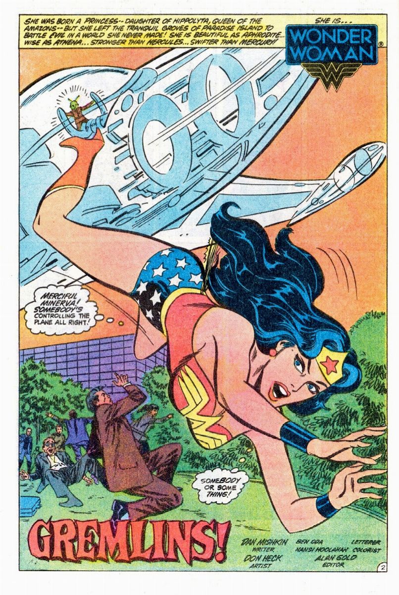 Don Heck - Wonder Woman - Gremlins!, matita e china su cartoncino DC