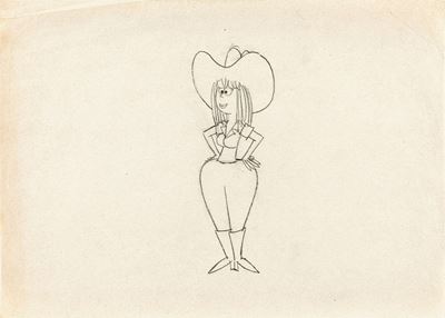 Bozzetto, West and Soda (Clementina), matita su carta
