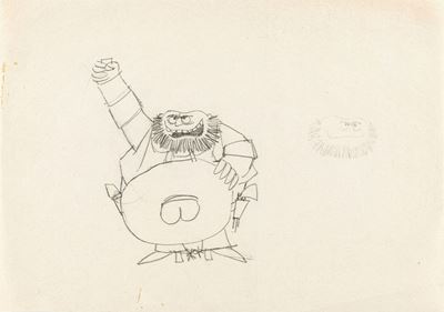 Bozzetto, West and Soda (Ursus) - Disegno originale in matita su carta
