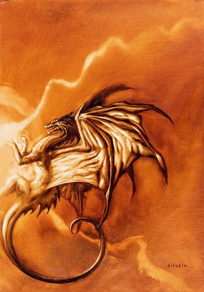 Dragon - olio su tela