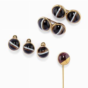 Lotto in oro 18k e agate