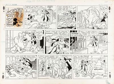 Tavola domenicale di Mickey Mouse (1957) - Matita, pastello e china su cartoncino