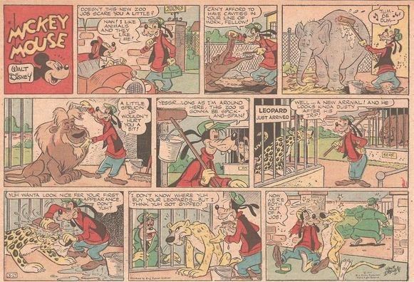 Manuel Gonzales - Tavola domenicale di Mickey Mouse (1957) - Matita, pastello e china su cartonci...
