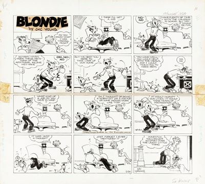 Blondie, matita e china su cartoncino
