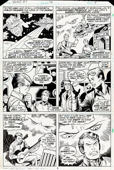 What If? - What If Rick Jones Had Become the Hulk?, matita e china su cartoncino Marvel