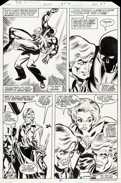 Invaders - He Who Destroys!, matita e china su cartoncino Marvel