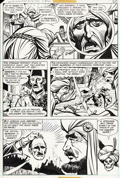 Weird War Tales - Gordon of Khartoum, matita e china su cartoncino