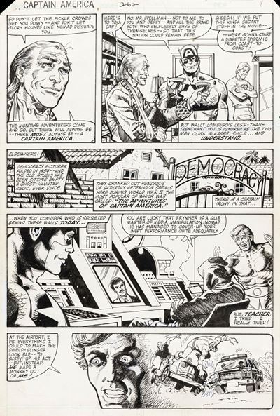 Captain America - Death of a Legend?, matita e china su cartoncino, 27 x 40 cm, 1981