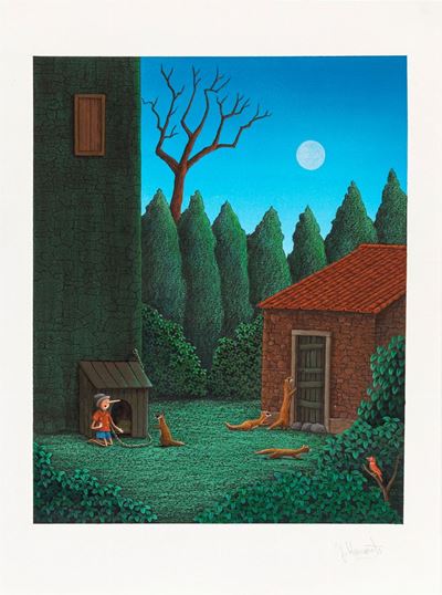 Pinocchio e le faine, pastelli e tempera su cartoncino